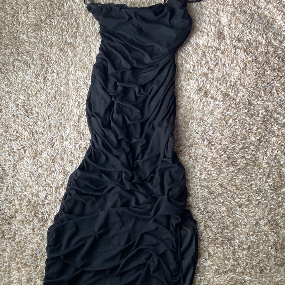 Ruched Maxi Dress with side slit - Picture 4 of 6